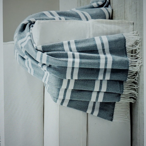 Pottery Barn NWOT Striped Throw Blanket